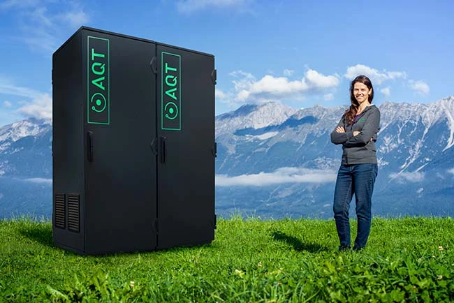 Rack-mounted ion trap-based quantum computer
