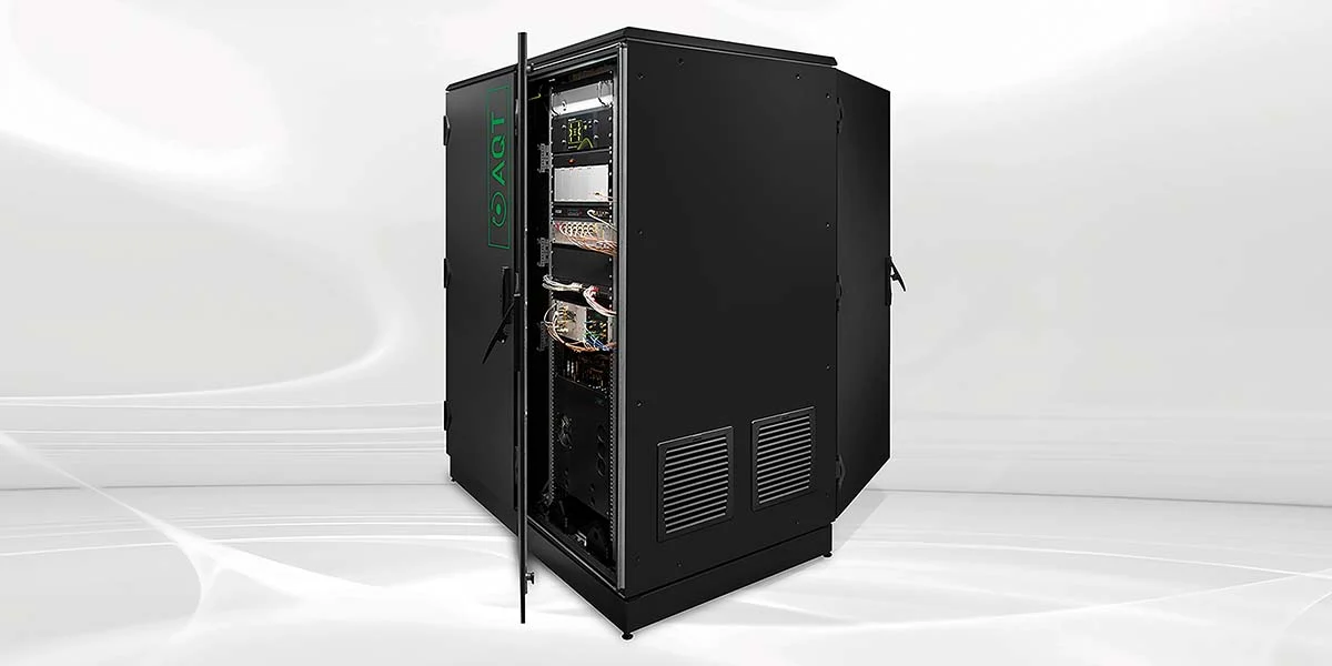 Rack-mounted ion trap-based quantum computer - AQT